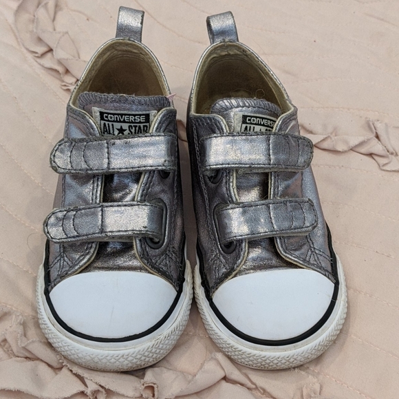 silver velcro converse